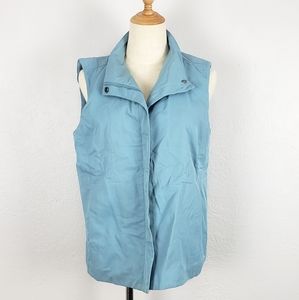 Eileen Fisher Dusty Blue Fleece Lined Vest